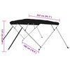 vidaXL 4-bow Bimini Top Black 95.7x70.9x53.9"