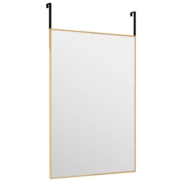 vidaXL Door Mirror Gold Aluminum, glass Regular Adjustable Door Mirror