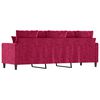 vidaXL 3-seater Sofa Wine red Velvet (100% polyester), metal, textilene