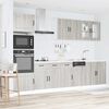 vidaXL Kitchen Cabinet Set Grey Sonoma Engineered wood and glass
