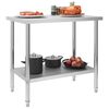 vidaXL Kitchen Work Table 39.4"x23.6"x33.5" Stainless Steel