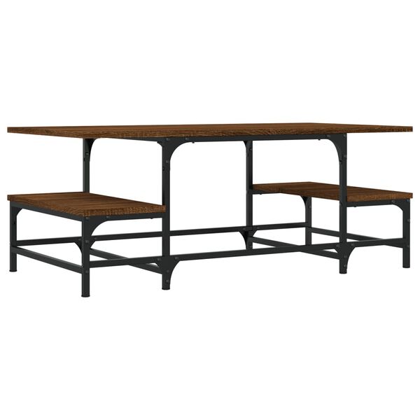vidaXL Coffee Table Brown oak Engineered wood, metal Medium Coffee Table