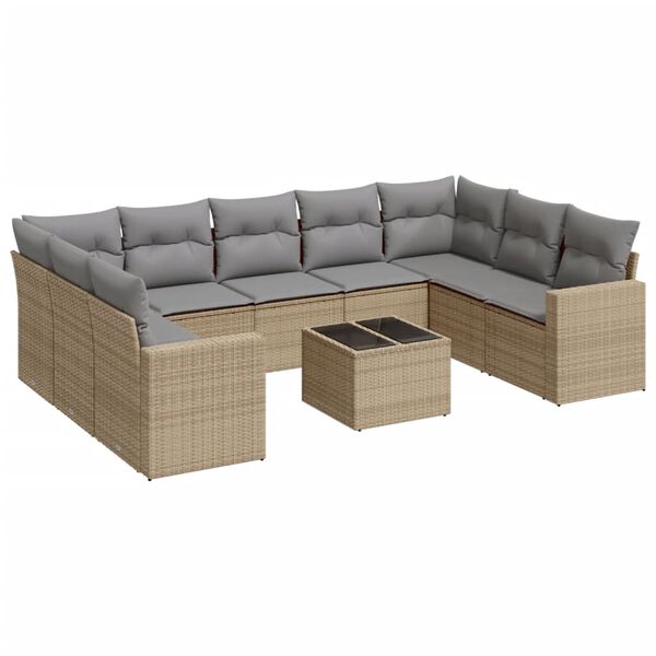 vidaXL Garden Sofa Set Beige