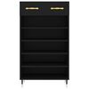 vidaXL Shoe Cabinet Black Engineered wood Medium Shoe Cabinet