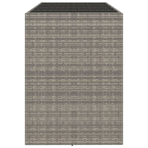 vidaXL Bar Table With Glass Top Grey