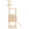 vidaXL Cat Tree Cream Engineered wood, Plush, Sisal 60.2 in tall