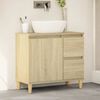 vidaXL Bathroom Cabinet Sonoma Oak Engineered wood, solid eucalyptus wood