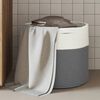 vidaXL Storage Basket Grey and White 100% Cotton 15.7 x 13.8 in