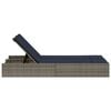 vidaXL Patio Double Sun Lounger Grey, Navy blue