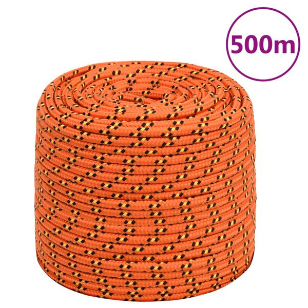vidaXL Boat Rope Orange 0.39 " 1640.4 ' Polypropylene