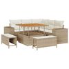 vidaXL Garden Sofa Set with Cushion 8 pcs Beige Poly Rattan