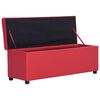 vidaXL Bench Red Faux Leather, Wood 45.7 inches long Bench Rectangular
