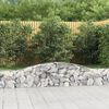 vidaXL Gabion Basket Set of 4 Silver Galvanized Iron Extra Long