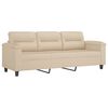 vidaXL 3-Seater Sofa with Footstool Cream 70.9" Microfiber Fabric
