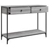 vidaXL Console Table Grey Sonoma Engineered Wood Narrow Adjustable Feet