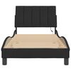 vidaXL Bed Frame Black Velvet, Metal, Solid Pine Wood Twin Lights