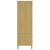 vidaXL Wardrobe Brown Solid pine wood and metal Compact Wardrobe