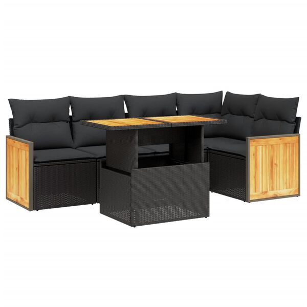 vidaXL Garden Sofa Set Black