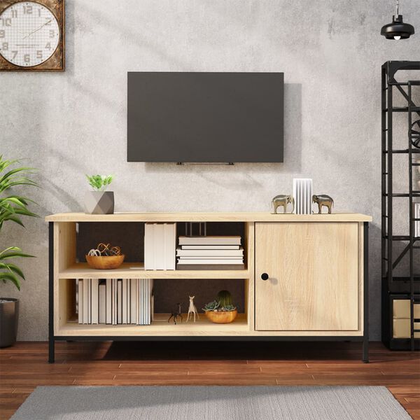 vidaXL TV Cabinet Sonoma oak Made from engineered wood and steel Medium