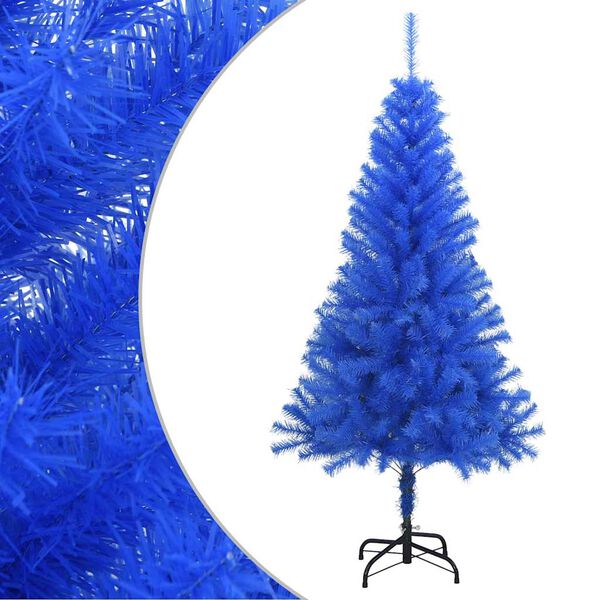 vidaXL Blue Artificial Christmas Tree PVC 59 in tall Decorative Inlays