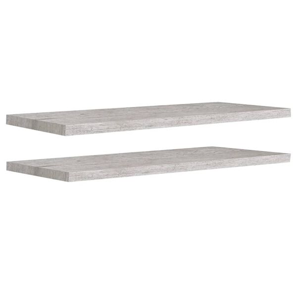 vidaXL Wall Shelf Set of 2 Concrete grey Honeycomb MDF, metal 35.4 in