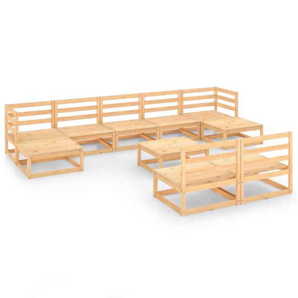 vidaXL Garden Lounge Set Natural Wood Solid pine wood (untreated) Medium