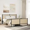 vidaXL Bed Frame Sonoma oak Steel, engineered wood King Bed Frame