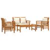 vidaXL Garden Lounge Set Cream white, Natural wood