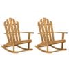 vidaXL Adirondack Rocking Chair Set of 2 Teak Wood Solid Teak Wood