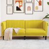 vidaXL Sofa Yellow Velvet (100% polyester), plywood, solid wood 2-seater