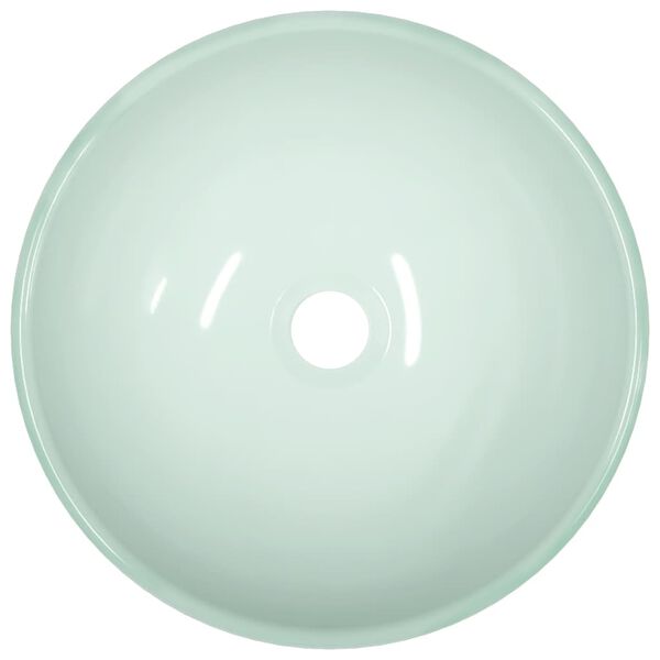 vidaXL Basin Tempered Glass 13.8x4.7" White