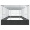 vidaXL Aviary Silver and Anthracite Galvanized Steel Large Aviary