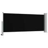 vidaXL Side Awning Black Screen + Grey Stand Polyester, Powder-Coated Iron