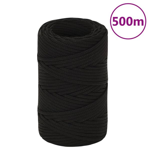 vidaXL Work Rope Black 0.08 " 1640.4 ' Polyester