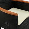 vidaXL Outdoor Dining Set Black PE rattan Large Adjustable Footrests
