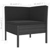 vidaXL Garden Lounge Set Black PE rattan, Powder-coated steel, Polyester