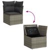 vidaXL Garden Sofa Set Grey PE rattan, powder-coated steel, tempered glass