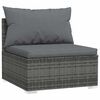 vidaXL Garden Lounge Set Grey PE rattan, powder-coated steel, plastic