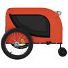 vidaXL Pet Bike Trailer Orange and Black Oxford Fabric, Iron, PVC Small