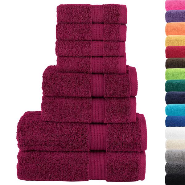 vidaXL Towel Set Burgundy 100% ring-spun cotton Towel Set Rectangular