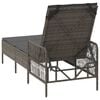 vidaXL Sun lounger Reclining 1-person Gray 157 x 55 x 92cm poly rattan