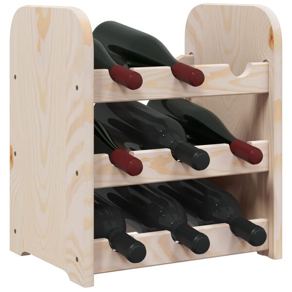 vidaXL Wine Rack 13.0x9.8x14.6" Solid Wood Pine