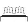 vidaXL Bed Frame Black Powder-coated steel 70.9 x 78.7 in Super King
