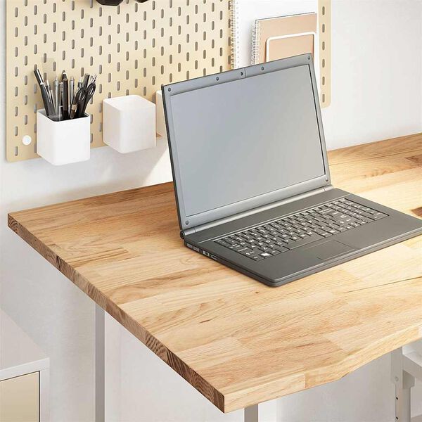 vidaXL Desk Top Natural Oak Solid Oak Wood 39.4 x 31.5 in Durable