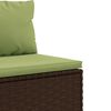 vidaXL Patio Sofa Set Set of 5 Brown, Green