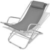 vidaXL Sun Lounger Set of 2 Steel Grey Powder-coated steel Medium