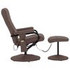 vidaXL Massage Recliner Brown Polyester Standard Swivel