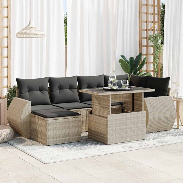 vidaXL Garden Sofa Set Light Grey, Dark Grey