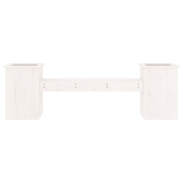 vidaXL Planter Bench White Solid pine wood Large Planters
