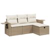 vidaXL Garden Sofa Set Beige Poly Rattan, Steel Medium Modular